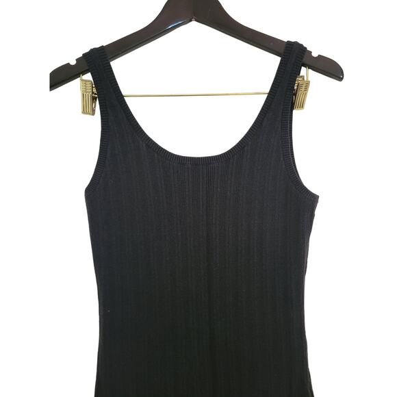 Abercrombie and Fitch Black Ribbed Midi Dress SZ L - Picture 5 of 7